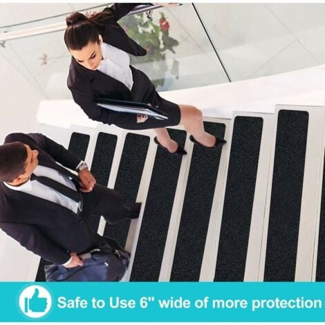 Bande Antidérapante Adhésive pour Escaliers, Friction, Abrasif pour les Sécurité, Escabeau, Intérieur, Extérieur, Haute Traction, 15CM x 5M, Noir