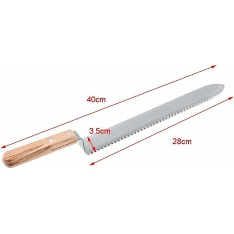 Couteau à Désoperculer Dentelé Outil de récolte de miel professionnel pour l'apiculture, lame en acier inoxydable et poignée en bois, pour une récolte efficace du miel, extraction facile du miel 280mm