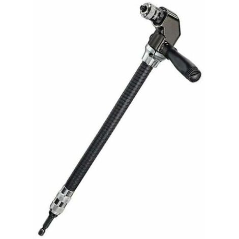Basetbl – Perceuse à angle droit flexible 1/4 – Accessoire pour espaces confinés – Boîtier métallique durable – Vissage rapide en série