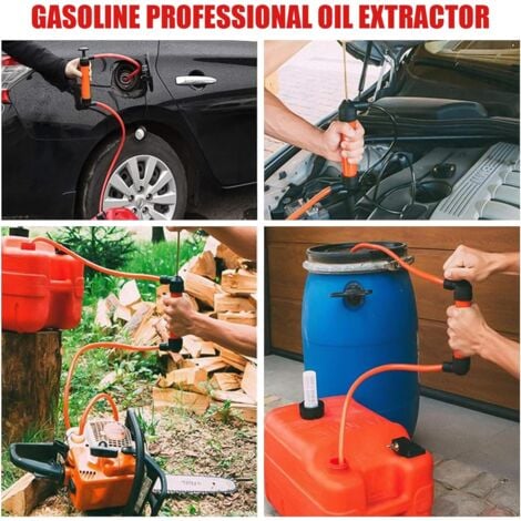Pompe a Eau Manuelle,Pompe de Transvasement,Pompe Siphon,Pompe de Transfert,Pompe Manuelle Carburant,Pompe D'aspiration à Essence avec 3 Tuyaux pour Carburant Essence Huile Diesel Eau