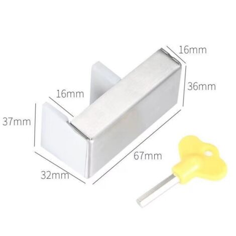 Lot de 2 serrures de sécurité de cadre de porte en alliage d'aluminium pour fenêtres coulissantes, avec clé et limiteur de sécurité pour enfants