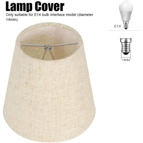 Promotion, Ensemble de 6 Petits Abat-Jour, Abat-Jour Baril en Toile de Jute Clip sur Ampoule pour Lampe de Table et lampadaire, Abat-Jour de Lustre Nordique Beige 3,5 x 5,5 x 5,2 Pouces