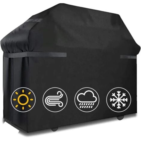 Housse Barbecue Extérieur Bâche de Protection BBQ Imperméable Couverture de Gril pour Anti-UV Anti-poussière Anti-Humidité (145cm x 61cm x 117cm)