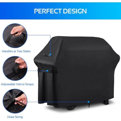 Housse Barbecue Extérieur Bâche de Protection BBQ Imperméable Couverture de Gril pour Anti-UV Anti-poussière Anti-Humidité (145cm x 61cm x 117cm)