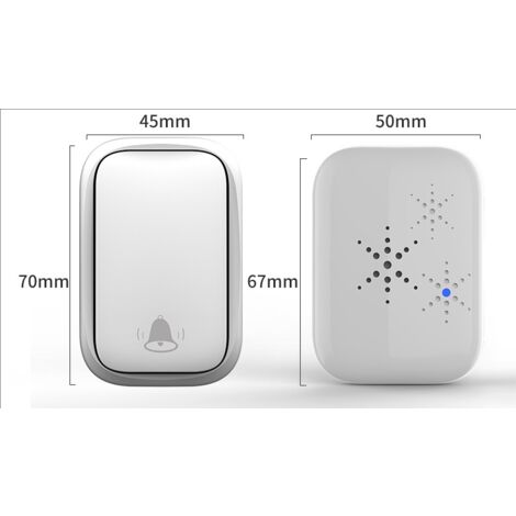 Sonnette sans Fil et sans Pile Extérieur Étanche IP 68 Neige Pluie Humidité,blanc
