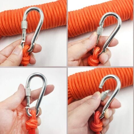 Corde d'escalade tressée en polypropylène de 20 m, résistante à la moisissure et à la corrosion, adaptée à la randonnée et à l'escalade