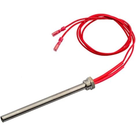 Bougie d'allumage 220 V 300 W pour poêle à granulés de bois – 140 mm (longueur) – Filetage M16 et pas de 1,5 mm