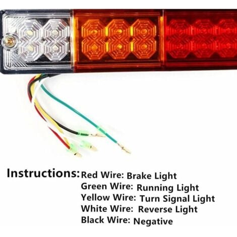 2PCS 12V Feux de Remorque LED,Universel LED Feux Arrière 20LED Feux de Recul Freinage Clignotant Eclairage Phare Arrière pour Remorque Camion Tracteur Caravane Bus Camping