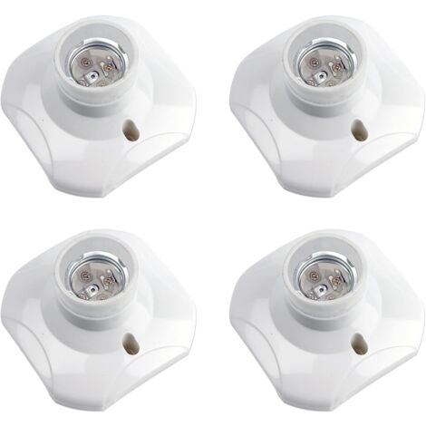 Lauwexe – Douille plafond E27 à visser – AC 220-240V – Céramique résistante jusqu'à 500℃ – Lot de 4 pour ampoules LED – Installation facile
