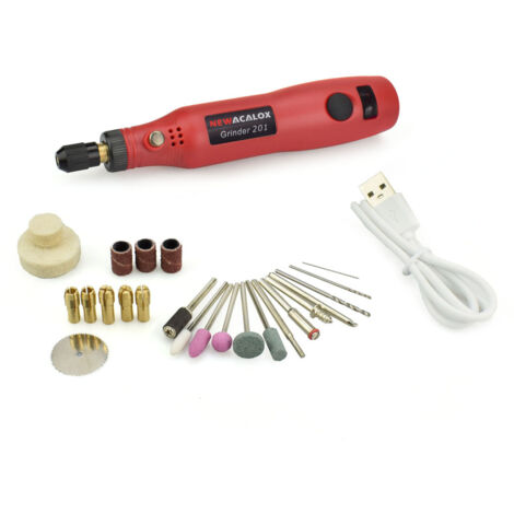 Boîte à outils de meuleuse rechargeable,5000-15000 r / min USB Mini perceuse électrique meuleuse outil de bricolage sans fil pour le polissage, le nettoyage et la gravure