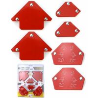 6 Pièces Aimant Soudure, Positionneur Soudure Magnétique Angle Soudure 30°/45°/60°/75°/90°/105°/120°/135°, Force de Maintien 6,8kg/15lbs - 11,3kg/25lbs