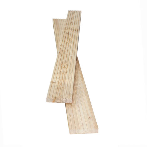 Home Deluxe – Lame de terrasse en bois de mélèze 200x14,3x2,7 cm – Antidérapante et insensible aux intempéries – Accessoires de montage inclus – 2 m²