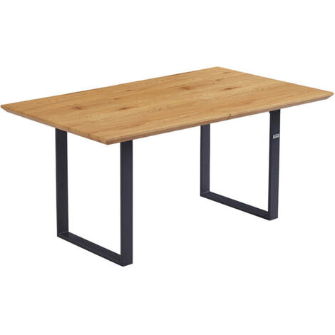 Home Deluxe - Table de salle à manger AVENCIA extensible avec pied en U - 160-200 x 100 cm  Couleur : Light Oak (1/5)