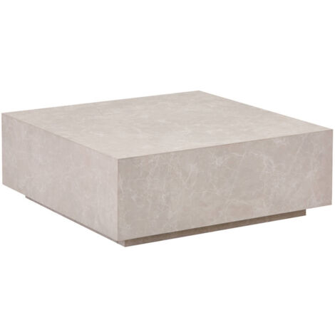 Home Deluxe – Table basse en marbre amiri xl beige 95 x 35 x 95 cm – Design moderne avec effet flottant – Panneau MDF – Aucun montage nécessaire