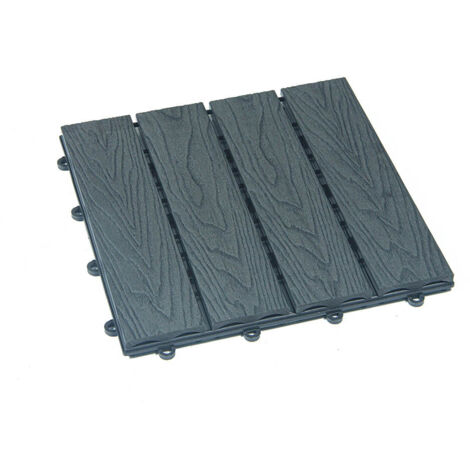 Home Deluxe WPC Carreaux à clipser BAVARO PREMIUM - Anthracite 10 m² (1/4)