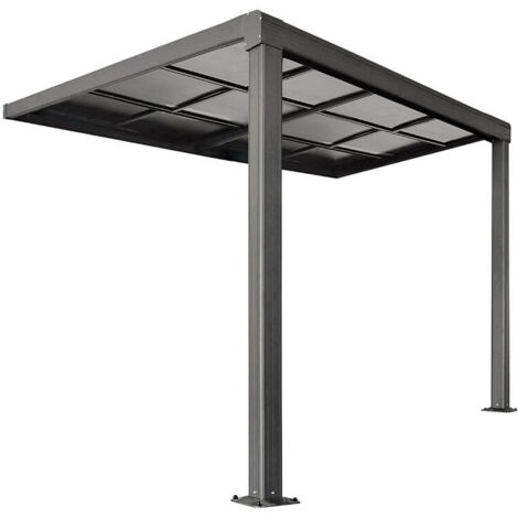 Home Deluxe - Abri de terrasse SOLIS DELUXE  Couleur : Gris, Dimension : 290 x 295 x 233 / 272 cm