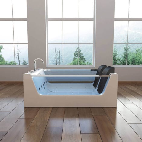 HOME DELUXE - Baignoire balnéo avec luminothérapie ATLANTIC XL 180 x 120 cm