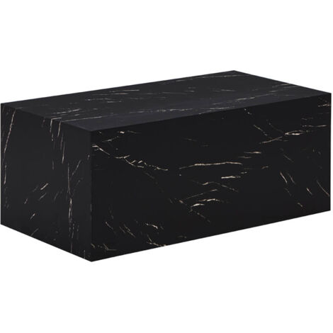 Home Deluxe – Table basse fixe en marbre noir – Dimensions 95 x 40 x 50 cm – Panneau MDF facile d'entretien – Construction stable et élégante (1/5)