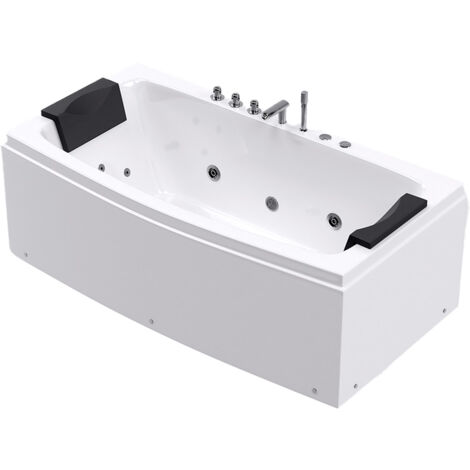 Home Deluxe – Baignoire balnéo à hydromassage 173 x 80 cm – 12 buses réglables – Plastique renforcé et acrylique ABS – Pour 2 personnes - NOOR 173 X