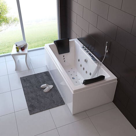 HOME DELUXE - Baignoire balnéo avec luminothérapie LAGUNA PURE M - 180 x 90 cm