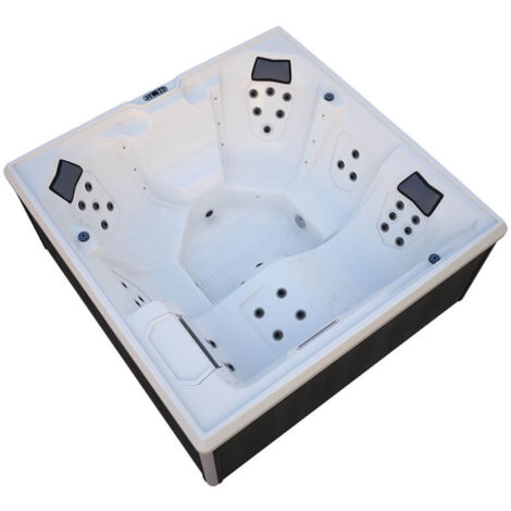 Home Deluxe - Jacuzzi d'extérieur STREAM BIG PURE - 207 x 207 cm pour 5 personnes  Equipement : Pure