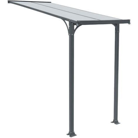 Home Deluxe – Auvent porte d'entrée CUBIS S 150 x 150 cm – Aluminium anthracite – Panneaux polycarbonate double paroi – Gouttière intégrée
