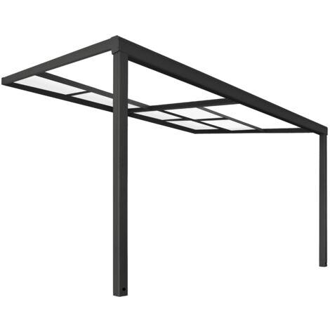Home Deluxe - Abri de terrasse SOLIS DELUXE  Couleur : Gris, Dimension : 390 x 295 x 233 / 272 cm
