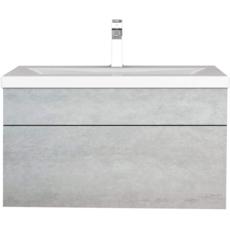 HOME DELUXE - Ensemble complet de meubles de salle de bains WANGEROOGE Couleur : Gris, Taille : S