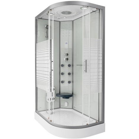 Home Deluxe - Douche à vapeur avec cascade et sauna à vapeur WHITE PEARL Couleur : blanc, Dimension : 120 x 80 cm droite (1/5)
