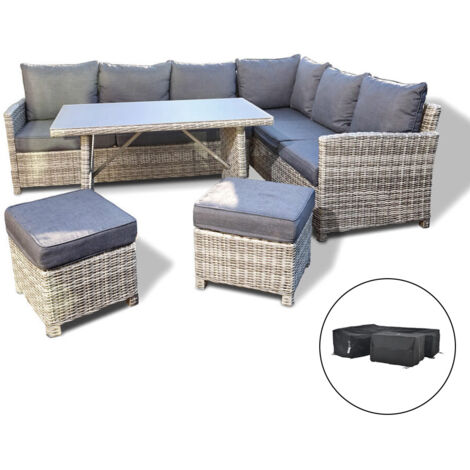HOME DELUXE - Rotin Salon BAHIA Equipement : Avec housse de pluie (1/5)