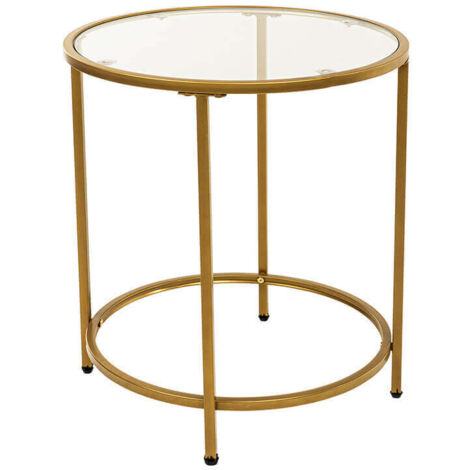 Home Deluxe - Table d'appoint verre MASEI - 50 x 50 cm or (1/5)