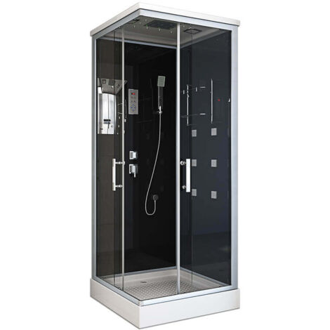 Home Deluxe - Cabine de douche avec éclairage LED WAVE M - 90 x 90 cm (1/5)
