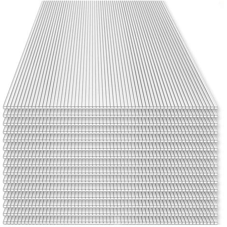 Plaques alvéolaires en polycarbonate double paroi 58 x 118 cm – Lot de 15 pièces – Résistantes aux UV et intempéries – Faciles à nettoyer