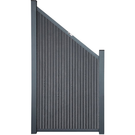 Home Deluxe Clôture pare-vue WPC Élément incliné CALLADO PREMIUM Panneaux verticaux - Hauteur : 185 cm (1/5)