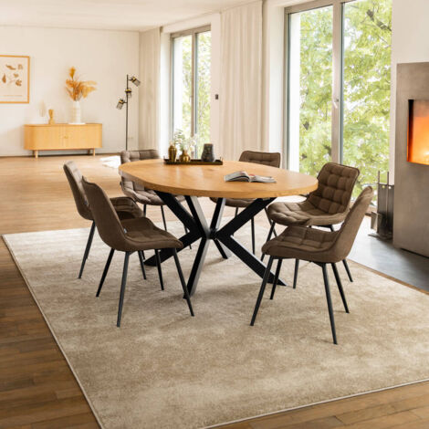 Table ronde avec rallonges et ses 4 chaises | Selency