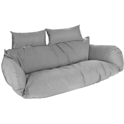 Home Deluxe - Coussin pour fauteuil suspendu en poly rotin TWIN Couleur : Gris (1/3)