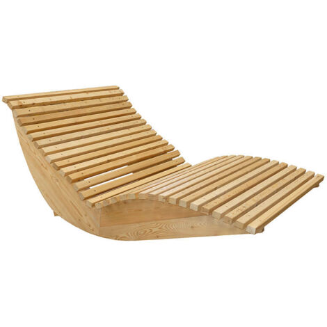 Home Deluxe Chaise longue en bois ondulé WOLGA - 120 cm