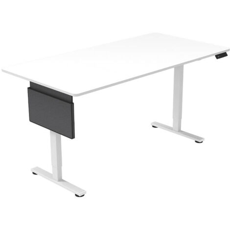 Bureau ELMO réglable en hauteur avec support PC - Blanc, 120x60 cm