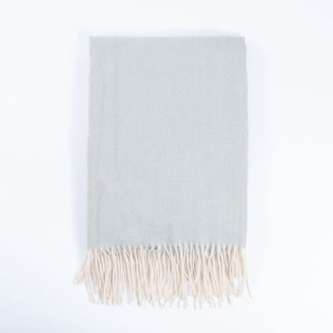 Couverture En Laine Vierge Woolmark 350 Gr/m² - Taupe Clair - 180 X 220 Cm 93969416