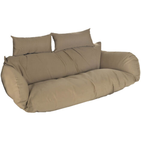 HOME DELUXE - Fauteuil suspendu en polyrotin TWIN  Couleur : marron, caractéristiques : coussin uniquement.