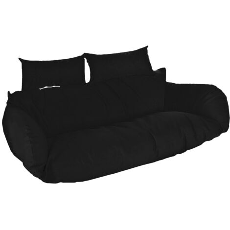 HOME DELUXE - Coussin pour fauteuil suspendu en polyrotin TWIN Couleur: Noir (1/5)