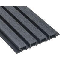 Home Deluxe – Panneaux de façade en WPC anthracite – Dimensions 190 x 21,9 x 2,6 cm – Montage horizontal et vertical – Isolation acoustique efficace