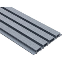 Home Deluxe – Panneaux de façade en WPC gris clair – Dimensions 190 x 21,9 x 2,6 cm – Technologie de co-extrusion – Montage horizontal et vertical