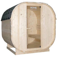 Home Deluxe – Sauna d'extérieur CUBE L – 4 places – Dimensions 194 x 185 x 180 cm – Bois épicéa – Poêle 6 kW inclus – Température 80-100°C