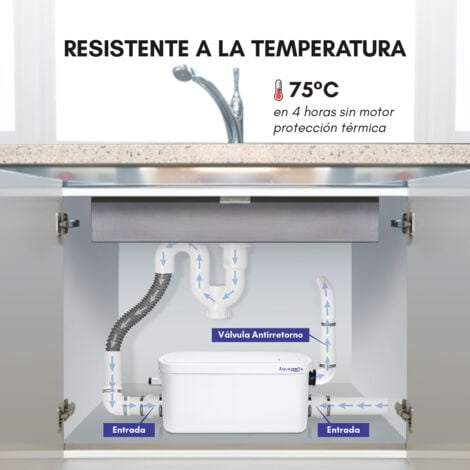 Aquamatix 250W Bomba de Ducha, Bomba de desagüe compacta para duchas y lavabos 2 entradas