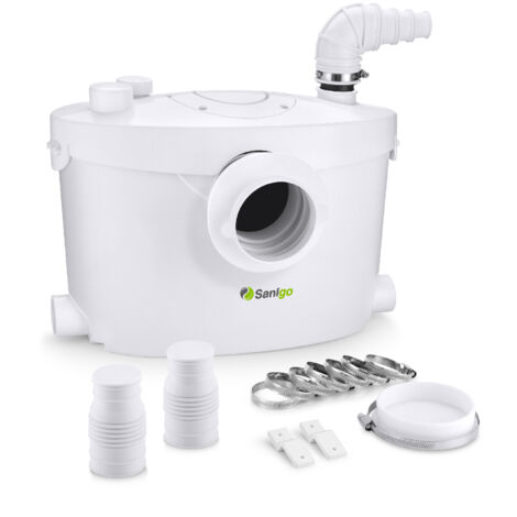 Sanigo Triturator Macerador 400W Bomba de aguas residuales 135L/min con filtro de carbón para inodoros, lavabos y duchas