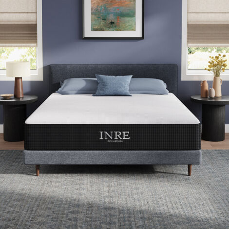 Matratze 160x200 cm INRE, 30 cm – Memory Foam, Wendbar, 7 ergonomische Zonen, Umweltfreundlicher und atmungsaktiver Stoff, Optimaler Komfort