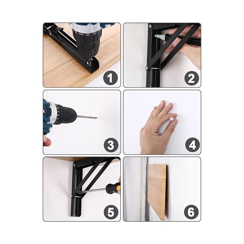 Klappkonsole Schwerlast 250mm - 2 Stück Metall Halterungen Bis 80kg Tragkraft