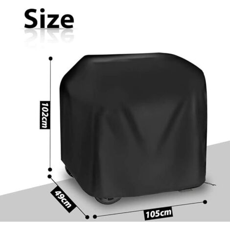 Grillabdeckung 105x49x102cm Schutzplane Schutzhülle Grill Plancha wasserdicht Schwarz für Weber Holland JennAir Barbecue und die meisten Grillroste