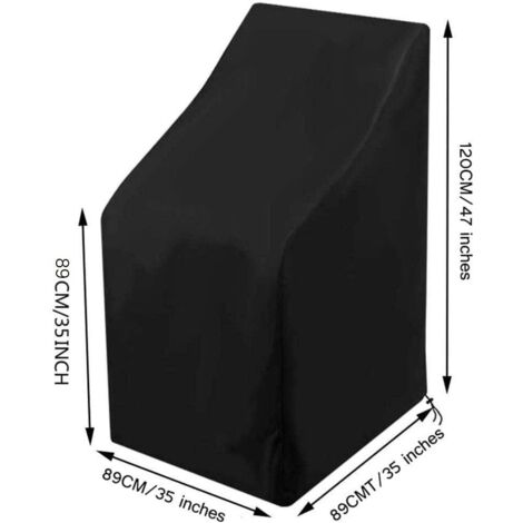 Stapelbare Gartenstuhl-Abdeckung 89x89x120/90cm 210D Oxford-Gewebe Möbelschutzhülle Wasserdichte Stühle Winddicht Anti-UV für Gartenstuhl-Abdeckung Stuhlabdeckung